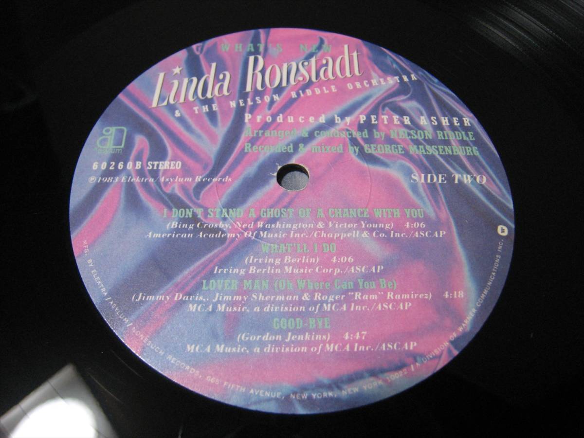 【LP】 LINDA RONSTADT & THE NELSON RIDDLE ORCHESTRA / WHAT'S NEW US盤 リンダ・ロンシュタット ホワッツ・ニュー_画像9