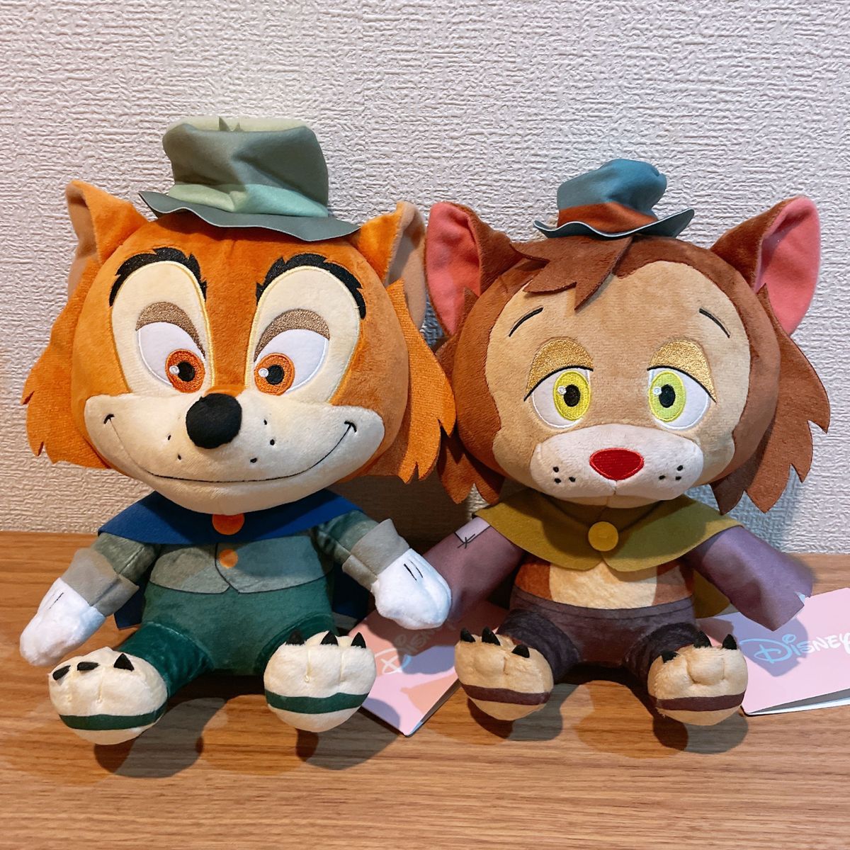ピノキオ M ぬいぐるみ 正直ジョン ギデオン 2点セット売り ピノキオ M ぬいぐるみ 正直ジョン ギデオン 2点セット売り