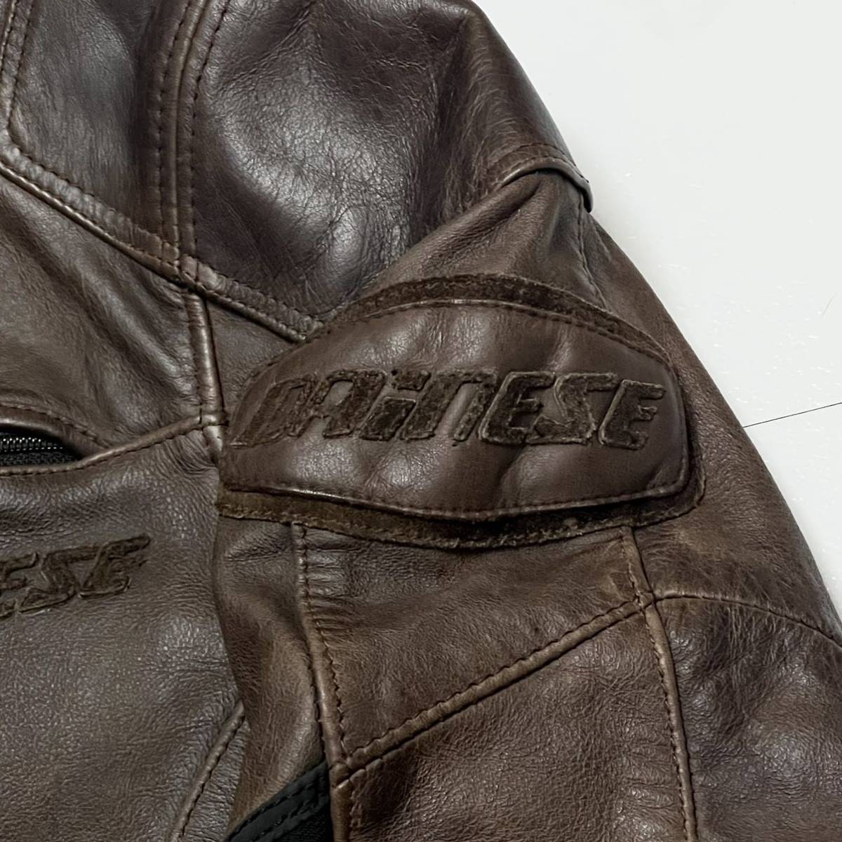 最高級 希少◎46サイズ ダイネーゼ【ライダーの憧れ】DAINESE レザー ライダース ジャケット 裏地 メッシュ プロテクター ブラウン メンズ_画像5