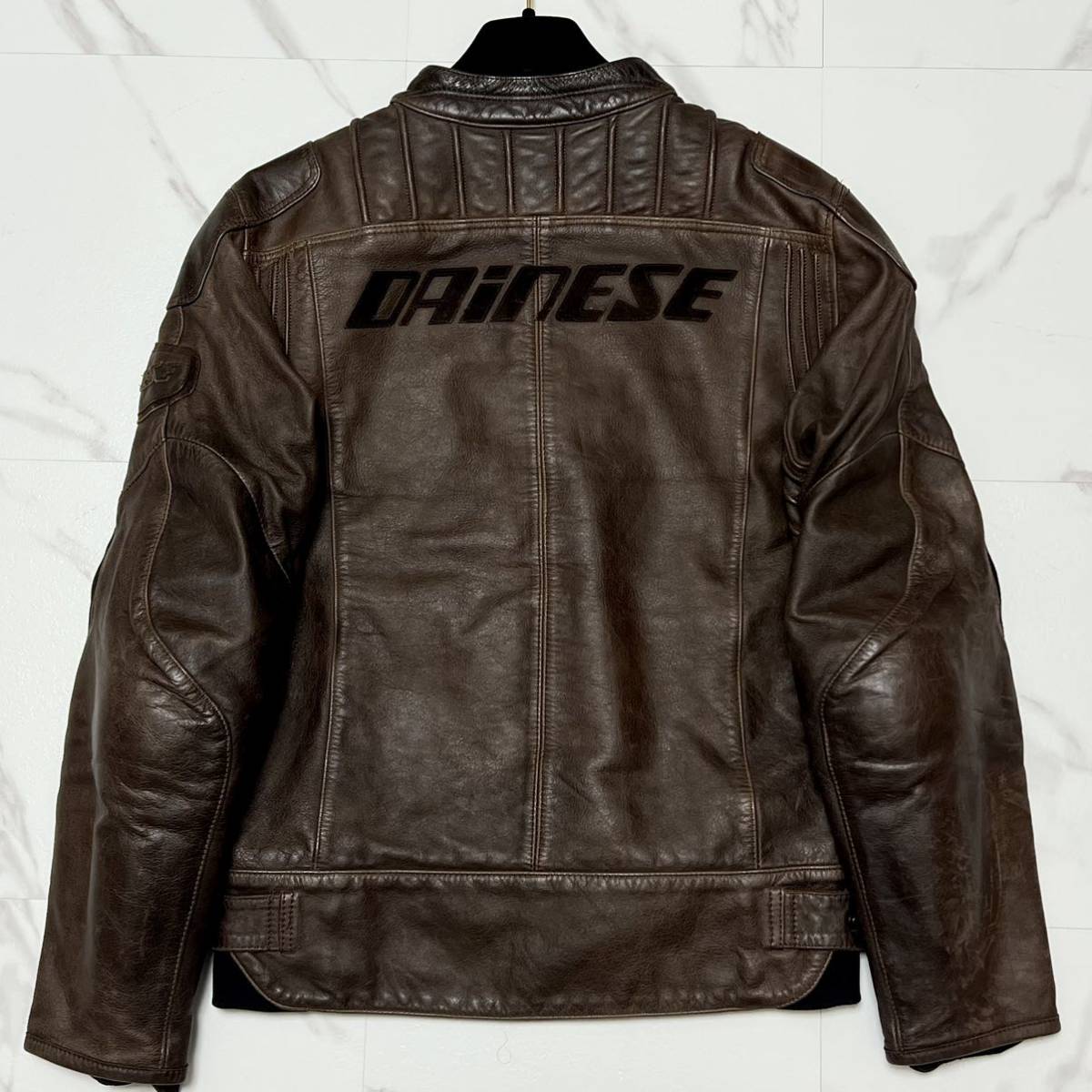 最高級 希少◎46サイズ ダイネーゼ【ライダーの憧れ】DAINESE レザー ライダース ジャケット 裏地 メッシュ プロテクター ブラウン メンズ_画像8