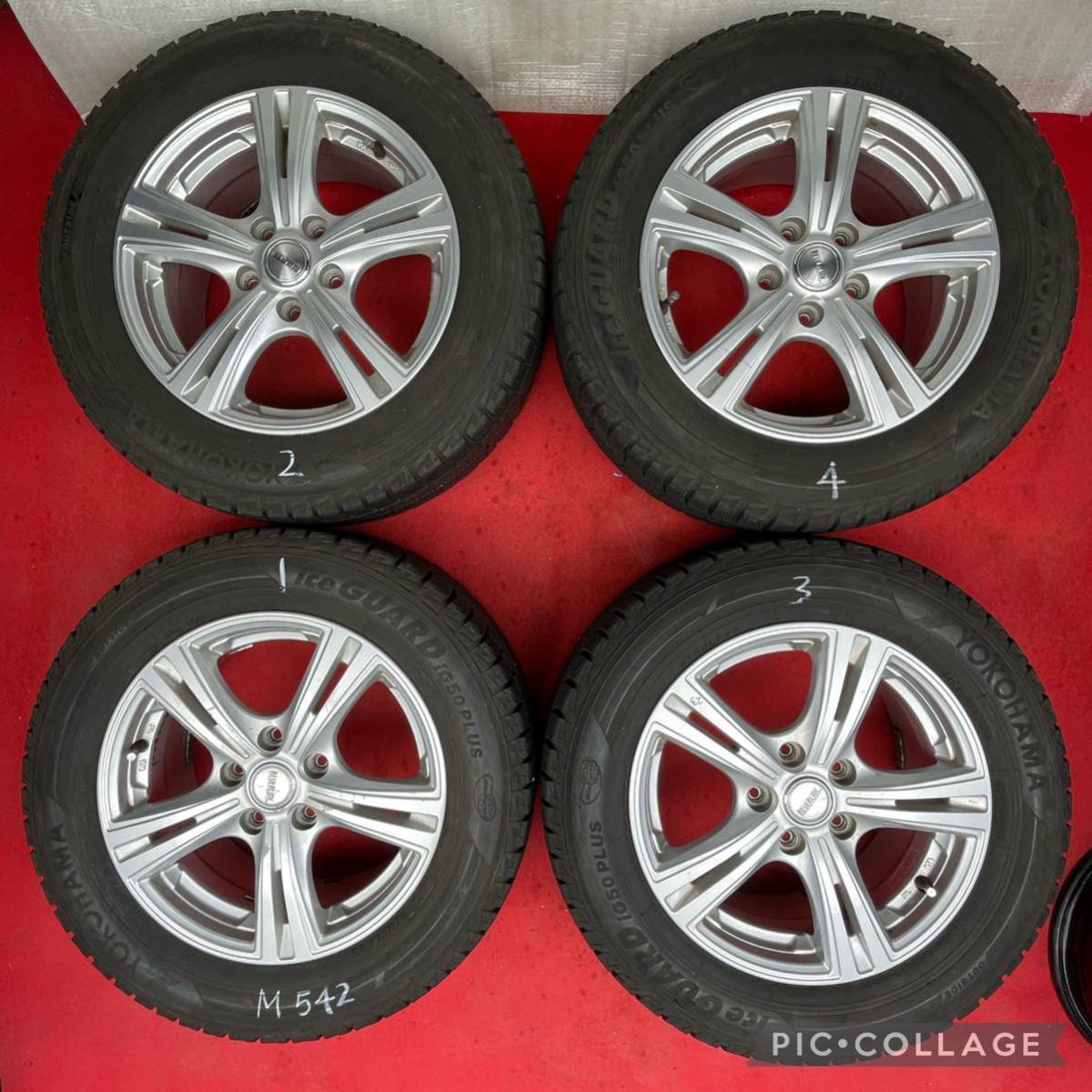 (商品番号542)社外ホイール16インチ215/60R16 横浜スタッドレスタイヤ4本セット16x6.1/2 215/60R16_画像2