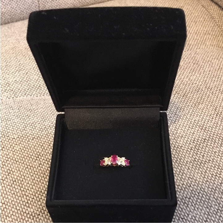 送料無料【新品】K18YG ルビー & ダイヤ リング RB 約0.84ct D 約0.13ct 12号 指輪 アクセサリー レディース 女性 イエローゴールド
