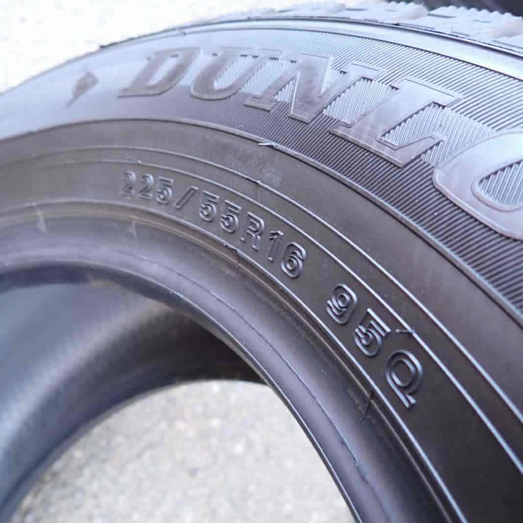 冬4本 会社宛 送料無料 225/55R16 95Q ダンロップ WINTER MAXX WM02 2021年製 アリスト ソアラ RX-8 ベンツ Eクラス Sクラス 特価 NO,E5285_画像6