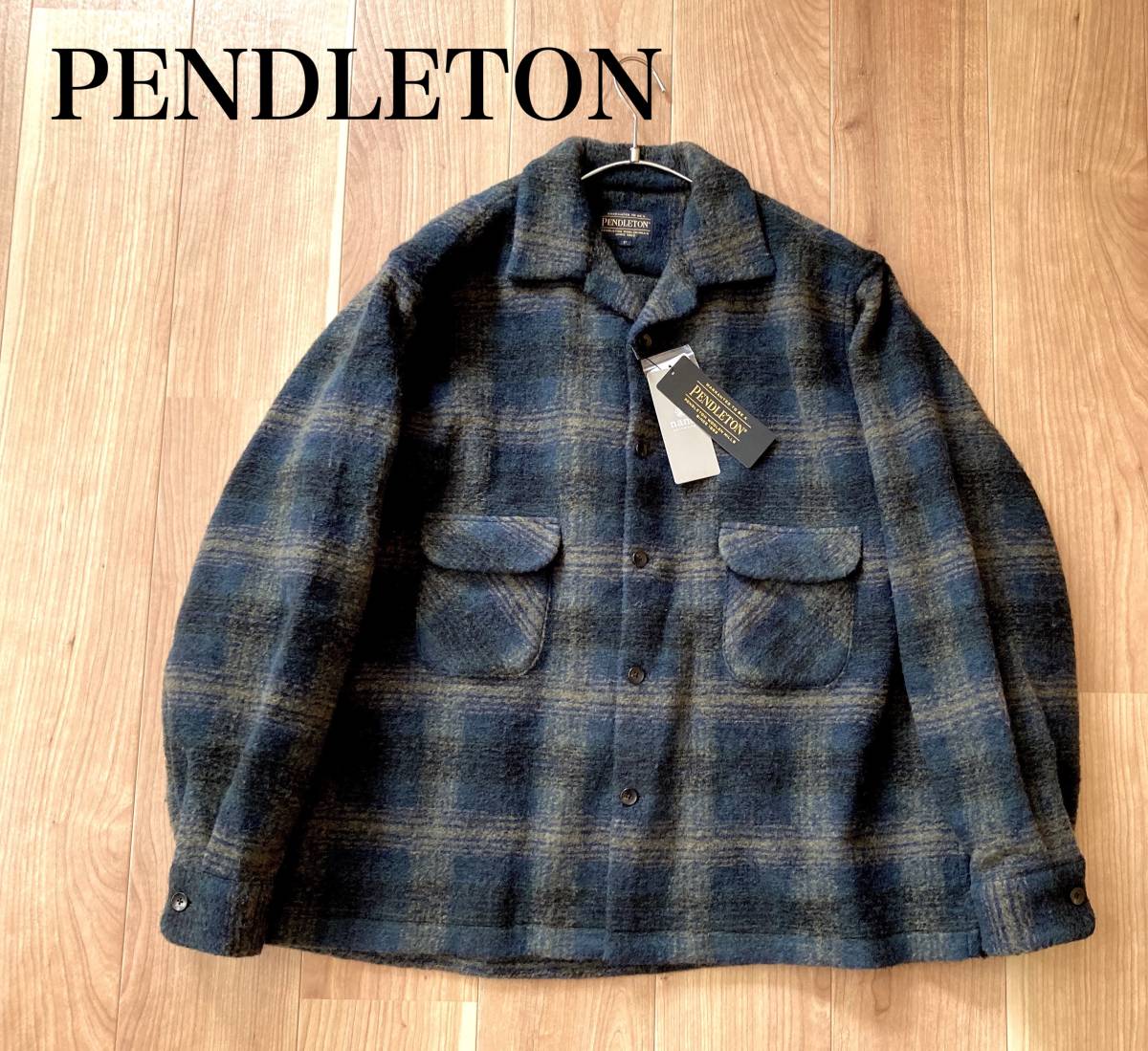 3.2万 /別注 PENDLETON × WEYE × nano・universe / Big Size OP Collar Gather SH ペンドルトン ビック サイズ ウール シャツ ジャケット_画像1