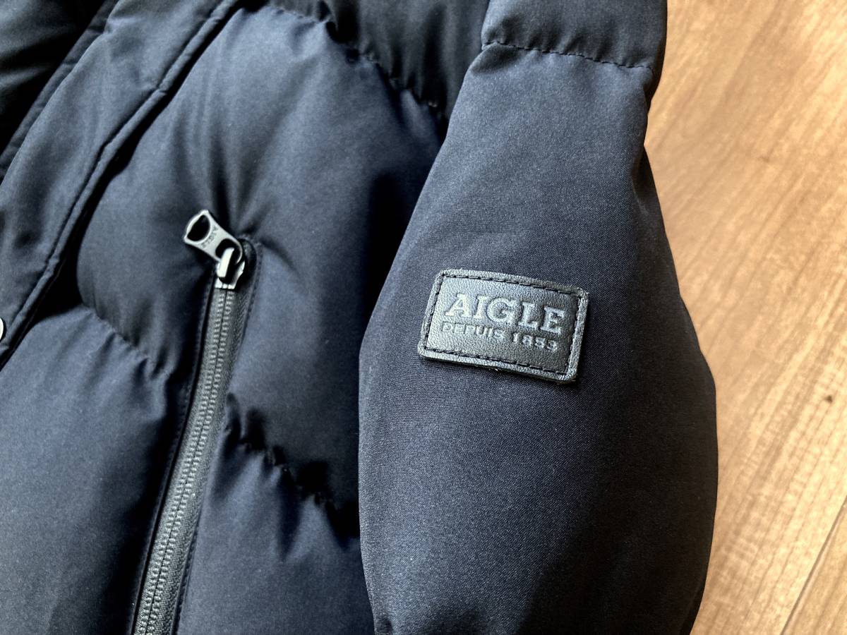 7.6万★防水・透湿・防寒★ AIGLE / GORE-TEX / YOKON DOWN GD ヨコン タウン コート 黒 38 / エーグル ゴアテックス ダウン コート_画像7