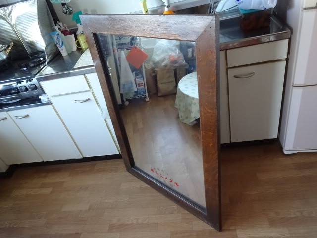 W / 小林酒造 北の錦 非売品 特大鏡 左横書き 希少 / 天下の銘酒 キタノニシキ 醸造元 / 木枠が古くてかなり味があります / 品 6