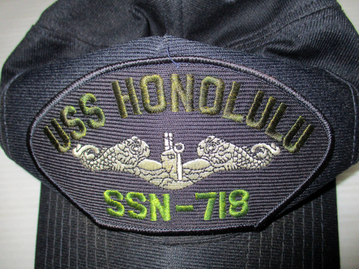 USA製 ☆ EAGLE CREST 　キャップ 　帽子 　ネイビー　ONEサイズ　USS HONOLULU　 80、90年代　 ビンテージ　　（３F　ハ大_画像6