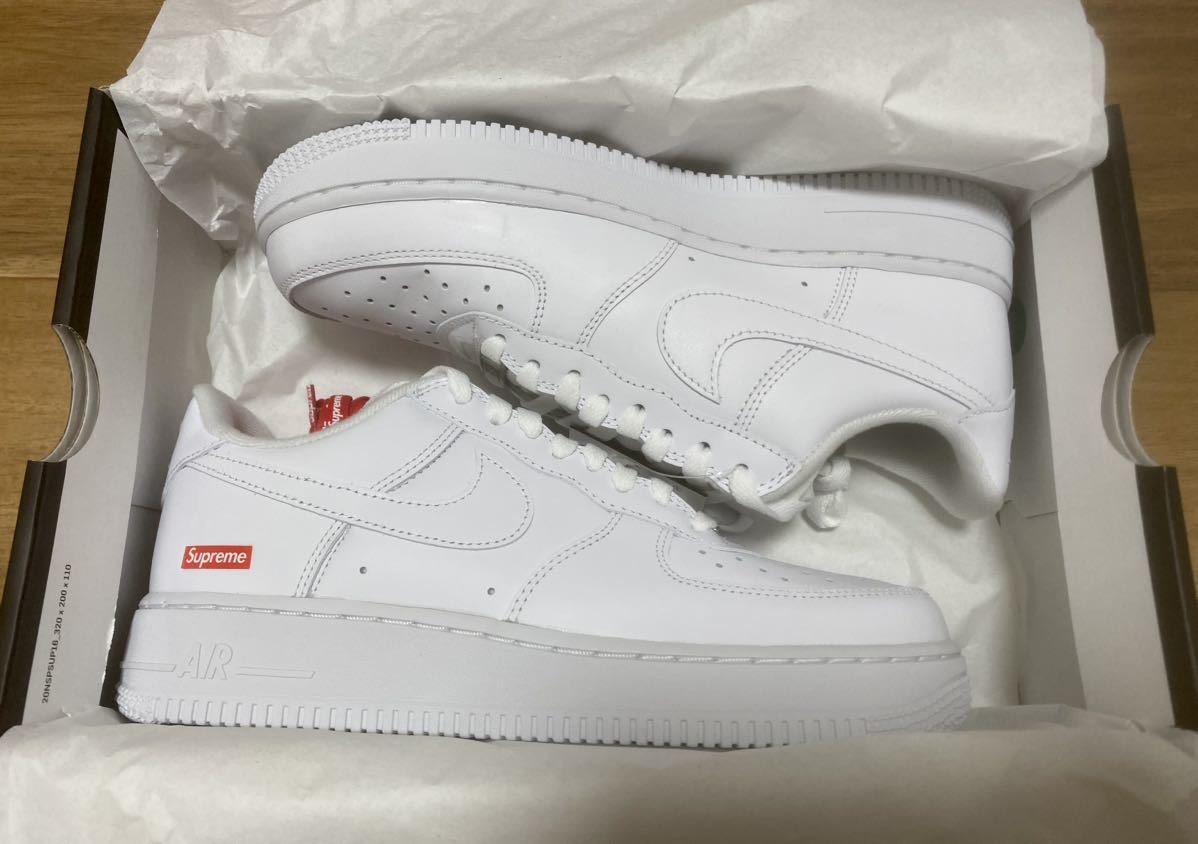 25.5cm Supreme Nike Air Force 1 Low White 23FW シュプリーム ナイキ エアフォース 1 ロー ホワイト  US7.5 白 box logo ボックスロゴ