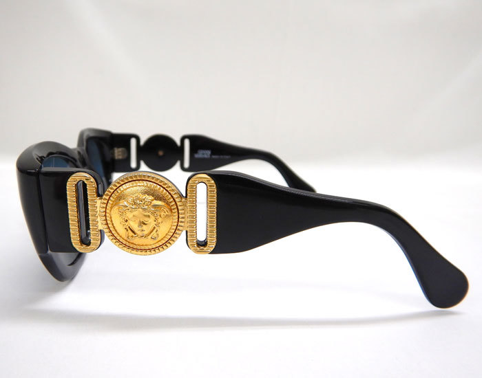 GIANNI VERSACE ジャンニヴェルサーチ MOD.413/A メデューサ度なしサングラス FB2635 ブルー ブラックフレーム_画像5