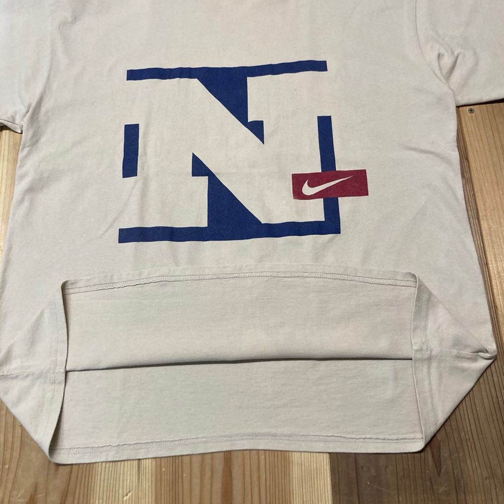 90s NIKE ナイキ Tシャツ 半袖 デカロゴ ビッグシルエット ヴィンテージ ベージュ サイズL 玉mc2027_画像8