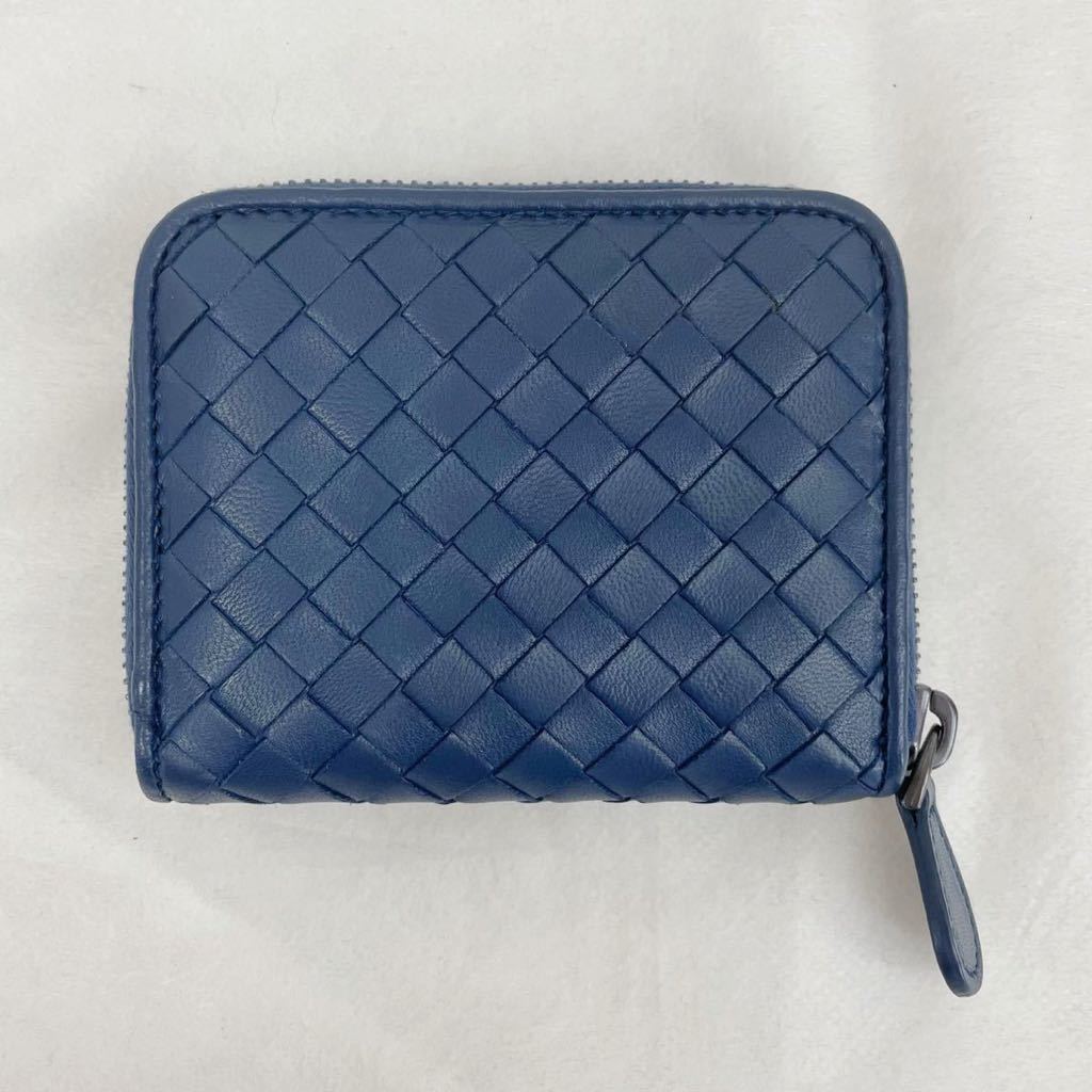 BOTTEGA VENETA 財布 レザー イントレ コインケース ネイビー 紺