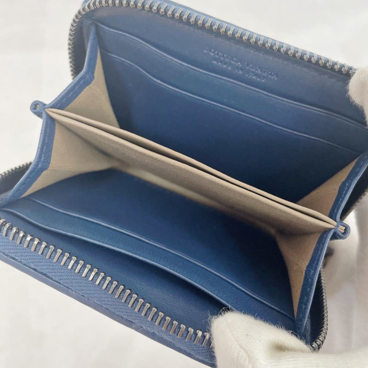 BOTTEGA VENETA 財布 レザー イントレ コインケース ネイビー 紺
