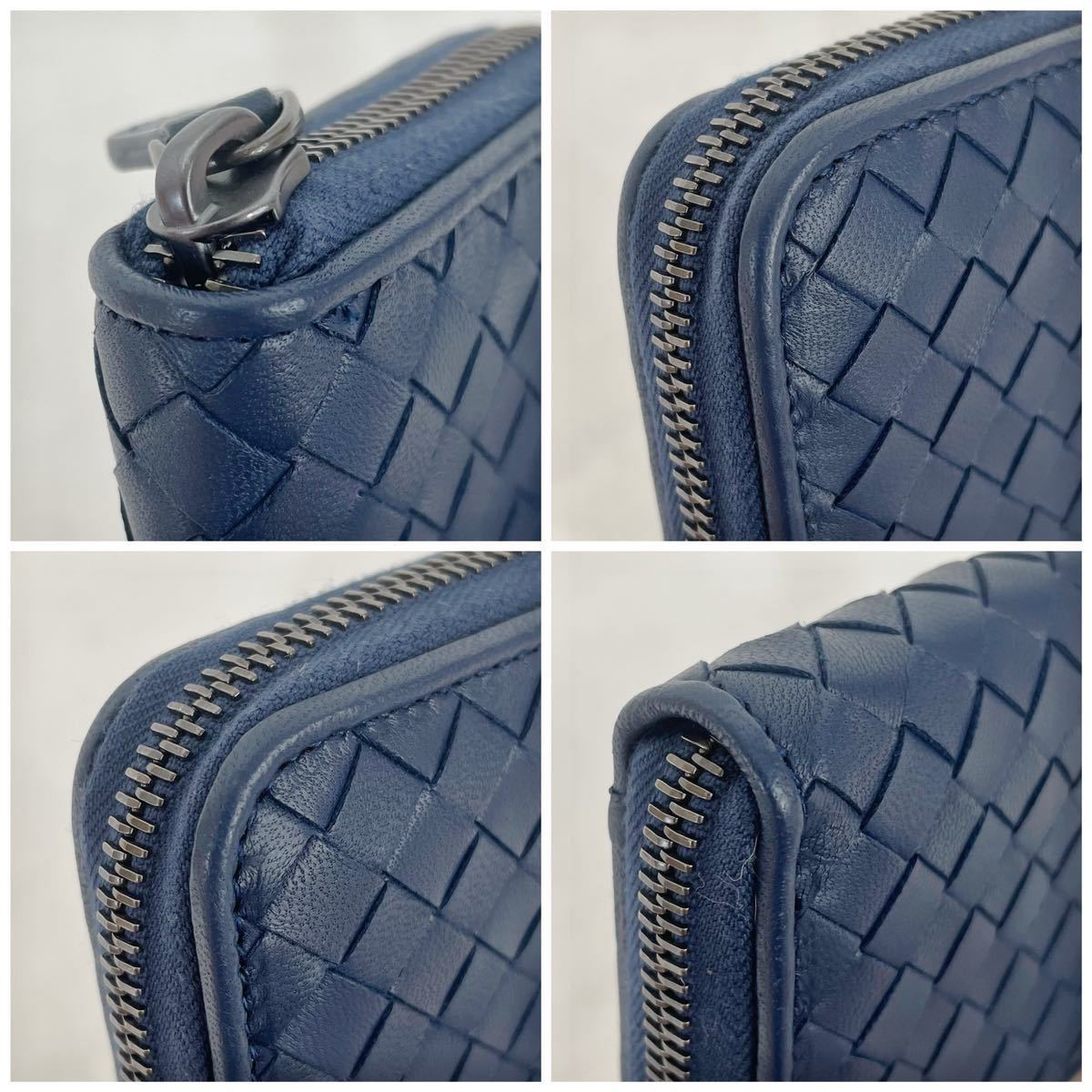 BOTTEGA VENETA 財布 レザー イントレ コインケース ネイビー 紺