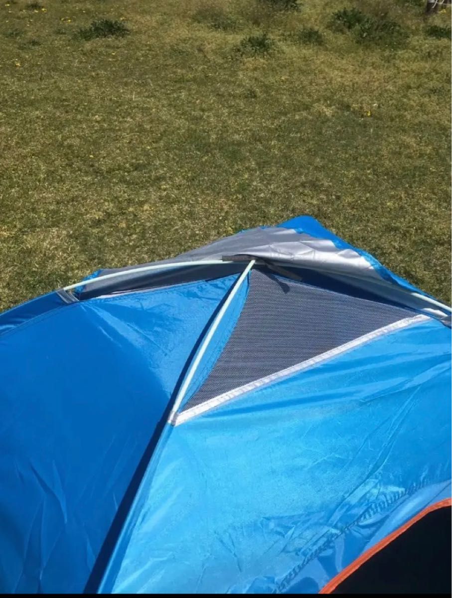 ワンタッチテント 2-3人用 ブルー キャンプ アウトドア用品 自動 ドームテント 簡単 キャンプテント 軽量 折りたたみ 60