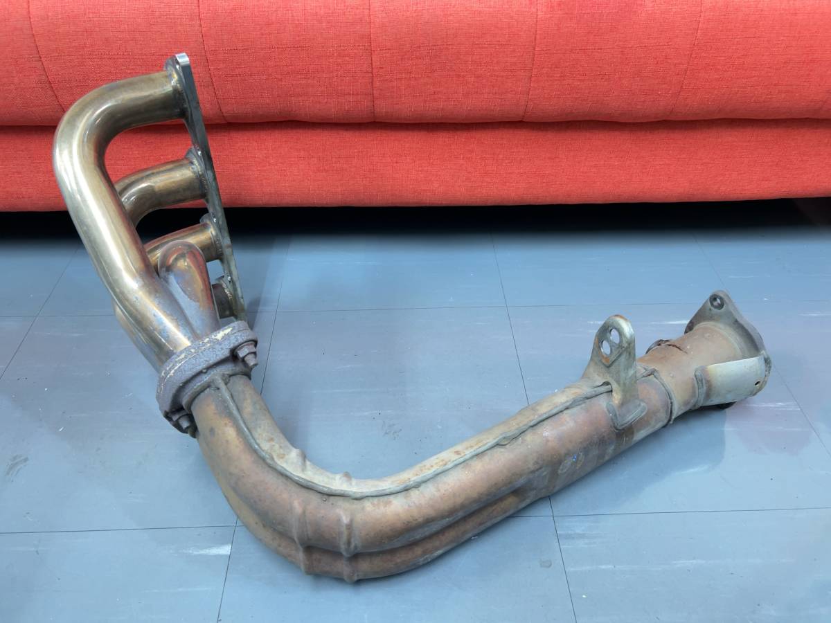 DEEPSRACING★EK9シビックタイプRホンダspoon 4in2 EXHAUST MANIFOLD タコ足 純正Fパイプ付き★検)DC2 DB8 B16B B18C_画像4