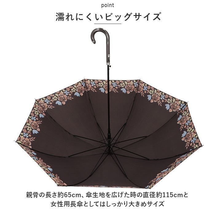 ☆ ブラック ☆ ATTAIN 婦人大判65cm ジャンプ傘 傘 レディース 65cm 長傘 大きめ ジャンプ 雨傘 ジャンプ傘 おしゃれ シンプル_画像5