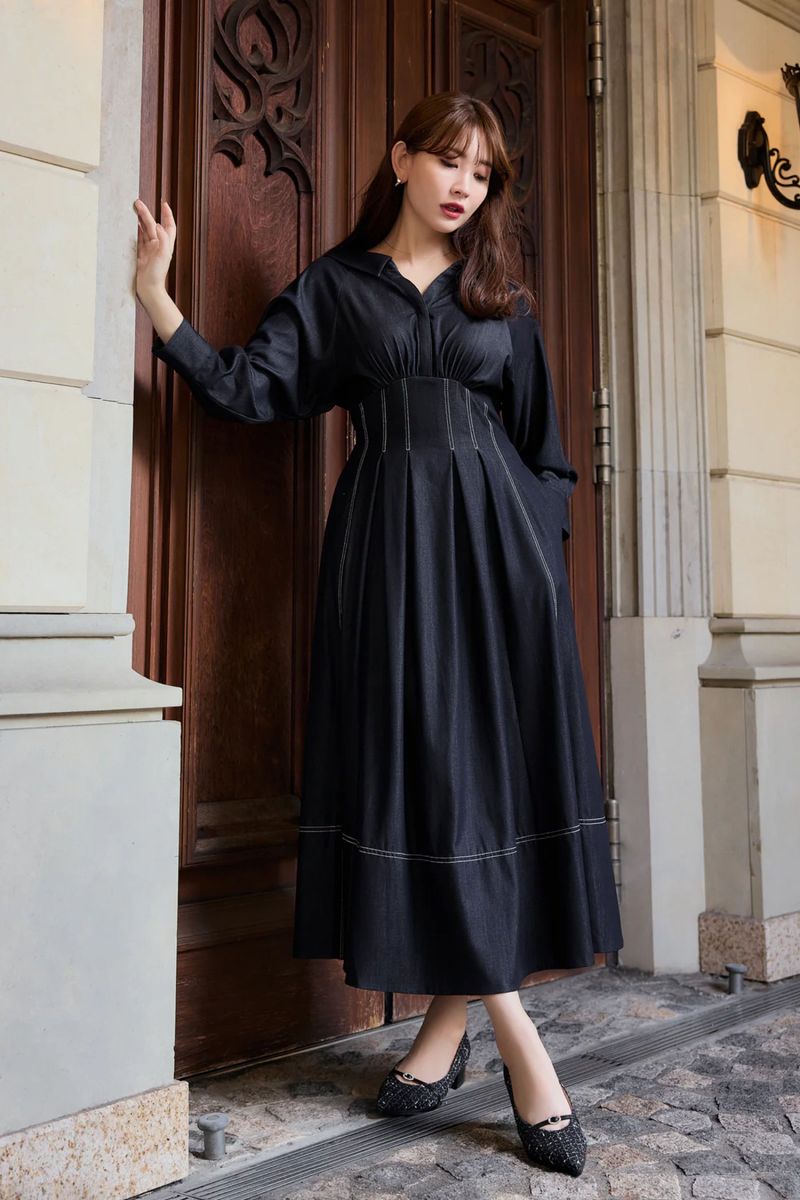 Montecristo Long Dress indigo S ハーリップトゥ-