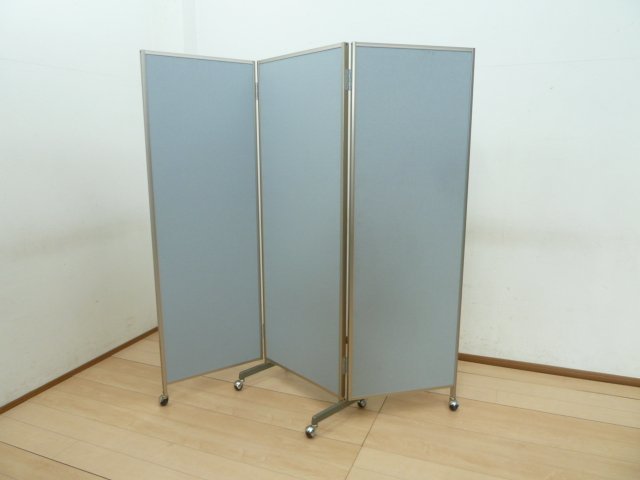 3連 パーテーション ブルー 幅180cm キャスター W1800×D420 3連 パーテーション ブルー 幅180cm キャスター W1800×D420