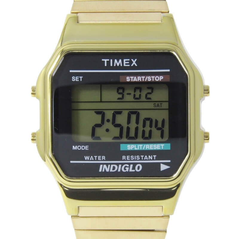 美品 TIMEX タイメックス クラシックデジタル T78677 Classic Digital INDIGLO 腕時計 ゴールド 30012397_画像1