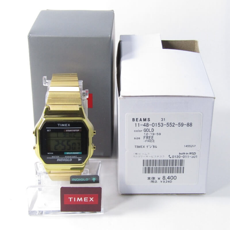 美品 TIMEX タイメックス クラシックデジタル T78677 Classic Digital INDIGLO 腕時計 ゴールド 30012397_画像8
