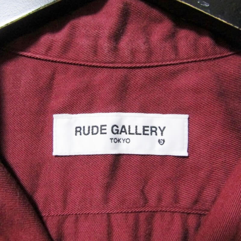 RUDE GALLERY ルードギャラリー 半袖シャツ 16SS 刺繍 オープンカラー バーガンディ 3 27103791_画像7