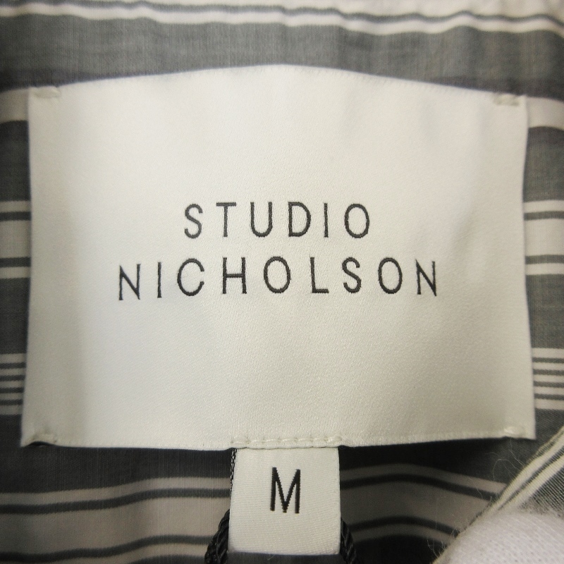 未使用 STUDIO NICHOLSON スタジオニコルソン 長袖シャツ SANTO-SNM-698 ロウポケット パウダーコットン シャツ セージ M 71007827