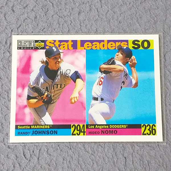 Hideo Nomo / Randy Johnson Hoper Deck 1995 Hideo Nomo / Randy Johnson Collector Выбор редкого редкого бейсбола Treka