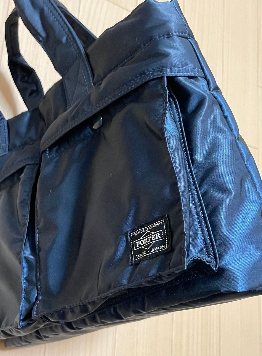 美品 PORTER ポーター TANKER トート M トートバッグ ネイビー 美品 PORTER ポーター TANKER トート M トートバッグ ネイビー
