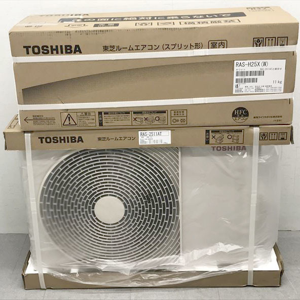 C0080YO 【未使用品】ルームエアコン 2.5k 東芝 RAS-H25X(W) 主に8畳 冷房 暖房 空調未使用 家電 住まい_画像2