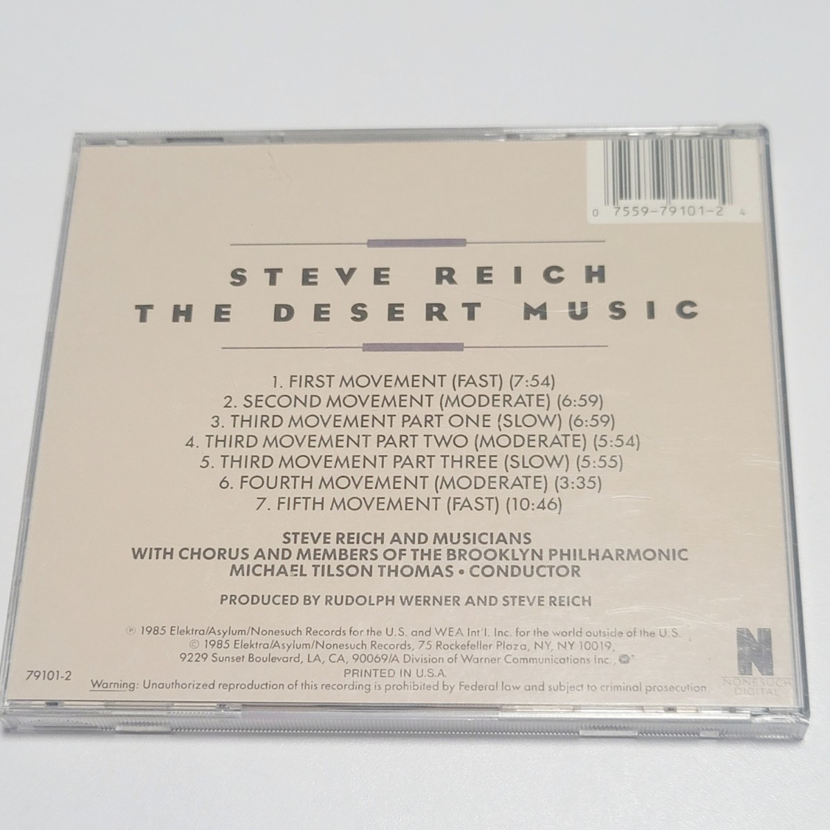 《日本語解説書つき》CD US盤 スティーヴ・ライヒ「砂漠の音楽」STEVE REICH / THE DESERT MUSIC 指揮:マイケル・ティルソン・トーマス _画像3