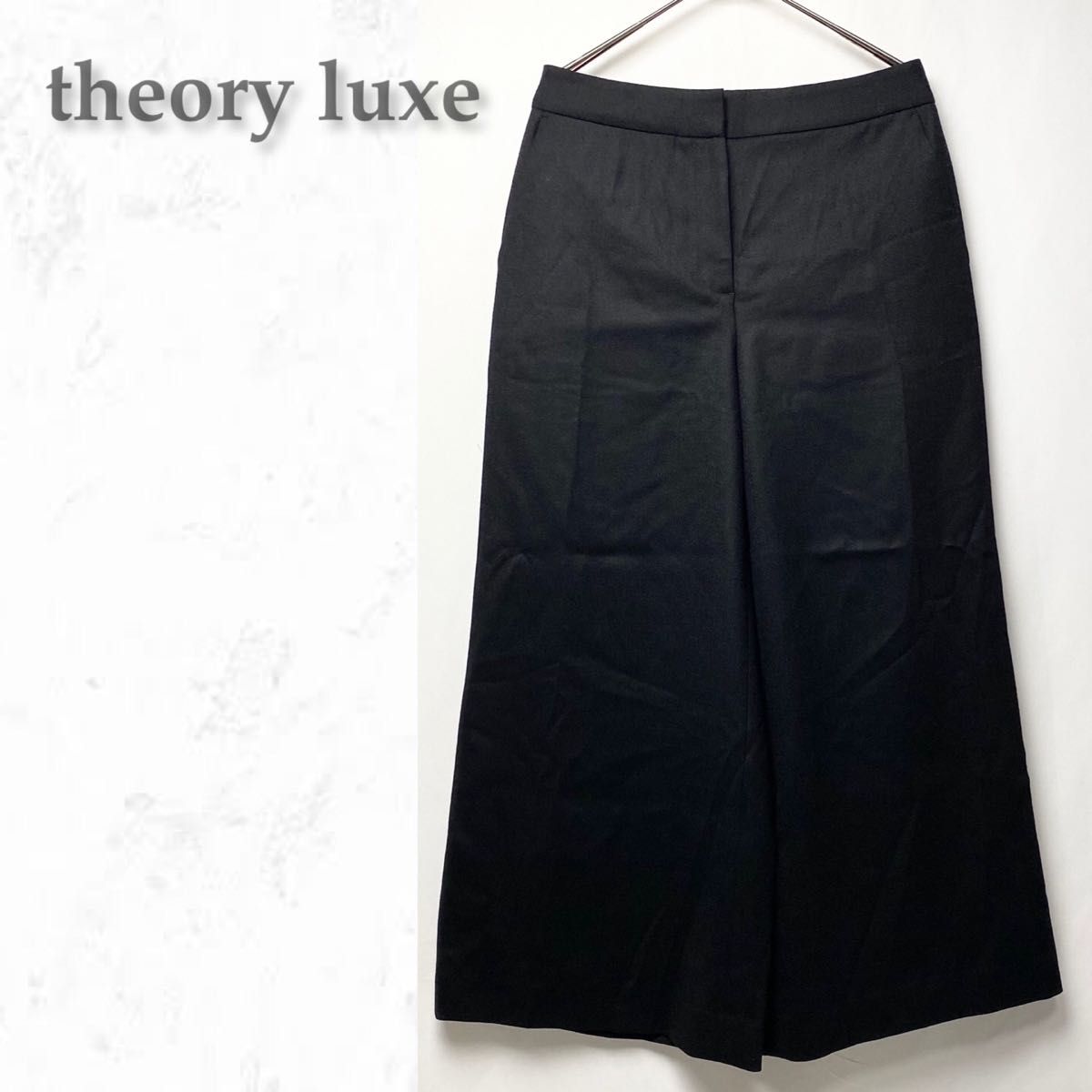 theory luxe セオリーリュクス ウールツイル ワイドパンツ 38 黒