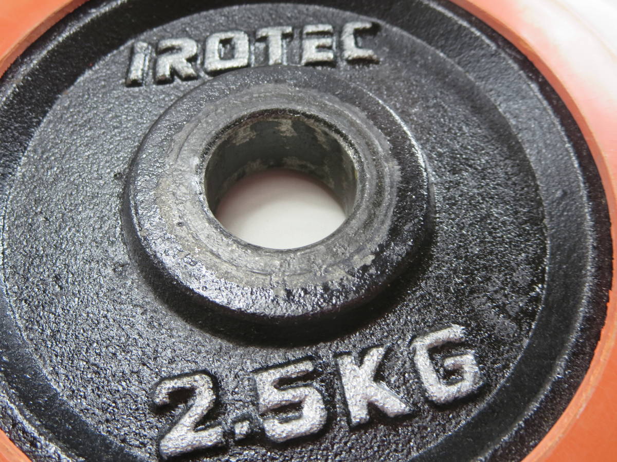 戰 IROTEC アイロテック ダンベルプレート 2.5kg×4個セット 計10kg 鉄製 バーベル 筋トレ ウェイト トレーニング フィットネス_画像7