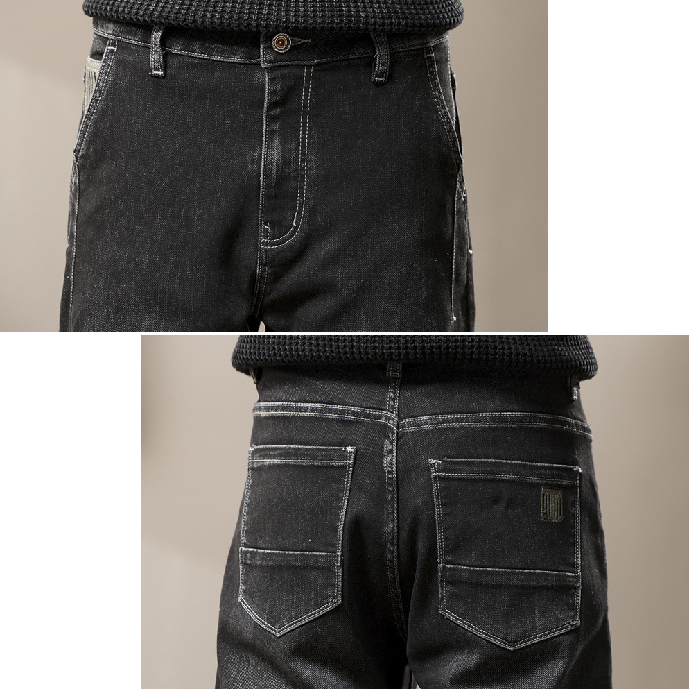新品★ジーンズ メンズ デニムパンツ ストレッチ デパート シンプル【ブルー、ブラック選択可】W32_画像8