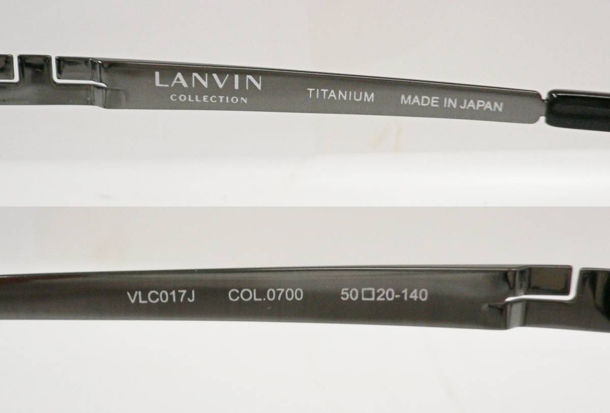 新品　送料無料 LANVIN ランバン　ウエリントンタイプ　50サイズ　ブラック　アセテート　チタンテンプル　MADE IN JAPAN 専用ケース付