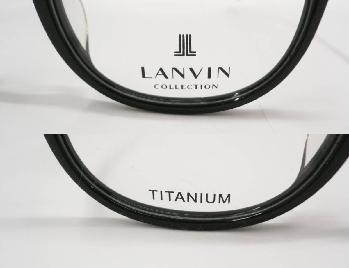 新品　送料無料 LANVIN ランバン　ウエリントンタイプ　50サイズ　ブラック　アセテート　チタンテンプル　MADE IN JAPAN 専用ケース付