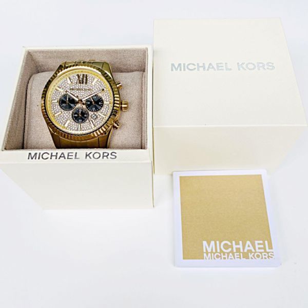 新品マイケルコース/MICHAELKORS腕時計メンズレディースユニッセックス日付クロノグラフゴールド日本製逆輸入きらきらキラキラかっこいい