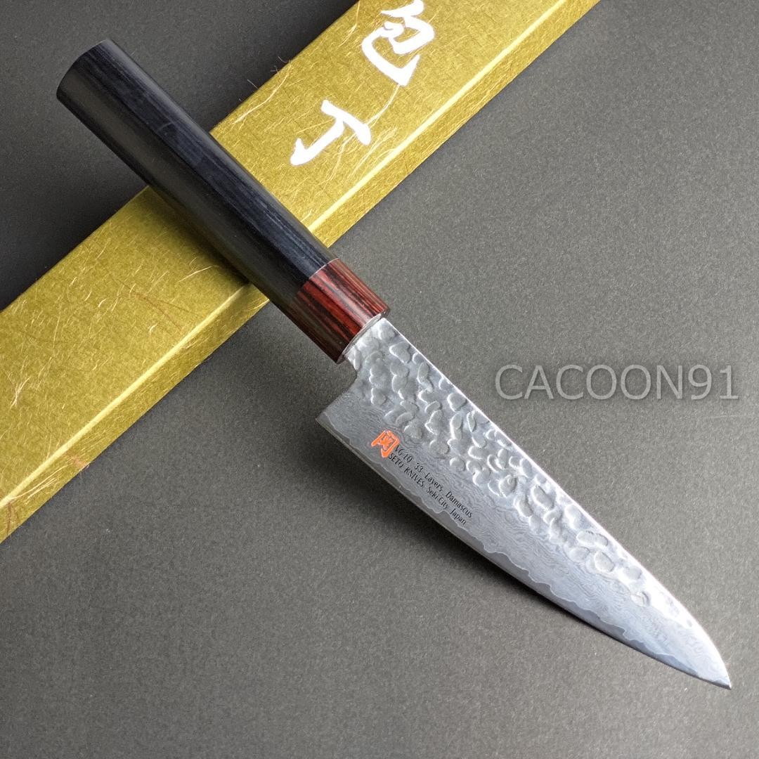 包丁 伊勢屋 小三徳包丁 13 5cm (135mm) VG10 鍛錬 33層マスカス鋼 鎚