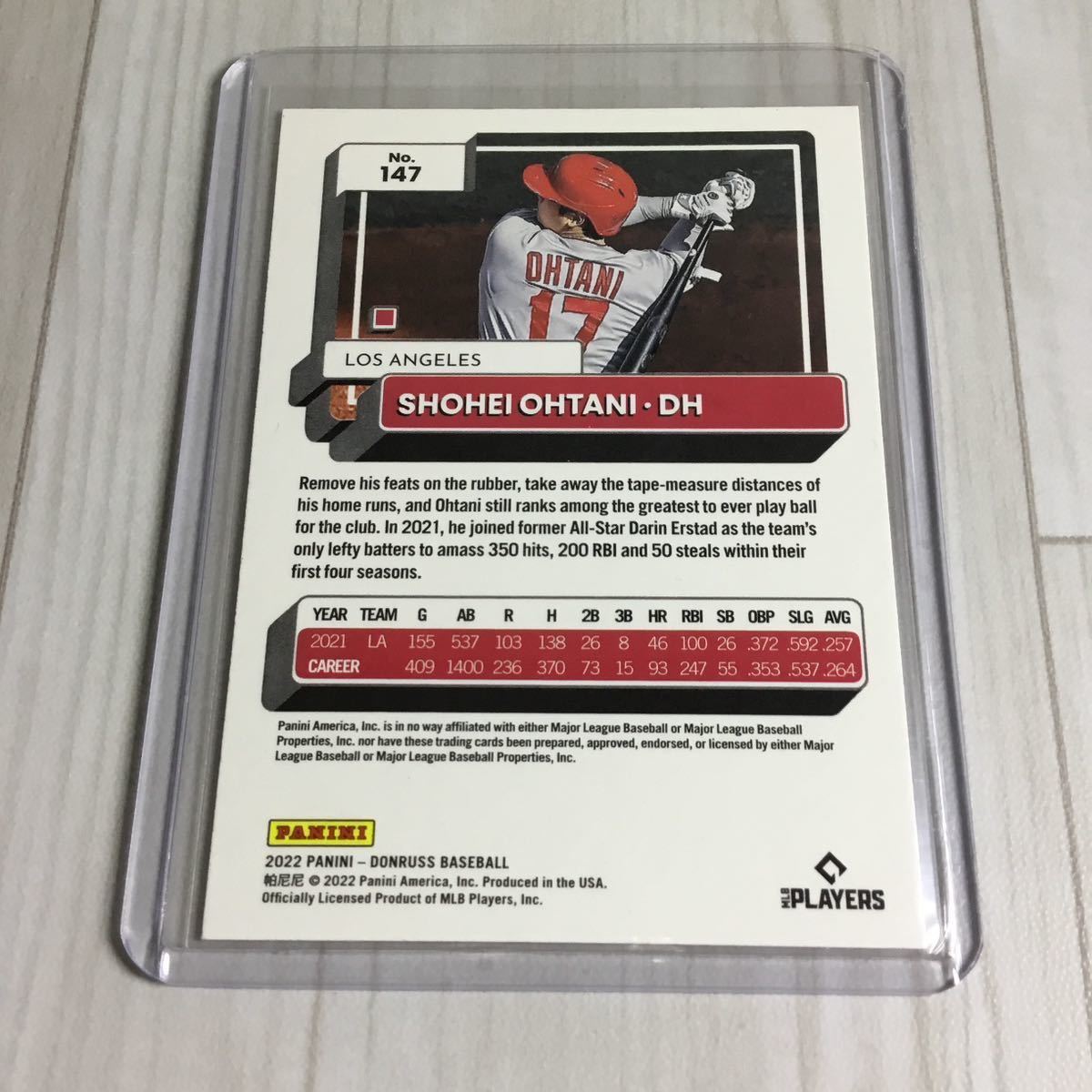 大谷翔平 PANINI DONRUSS #147. 0808 MLB エンゼルス