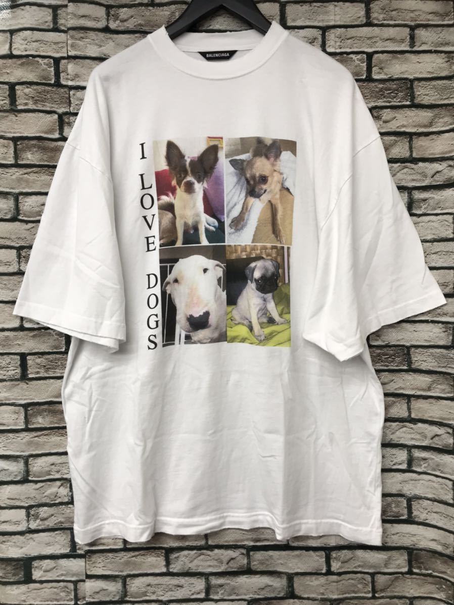 BALENCIAGA バレンシアガ 21SS 641614 TJVH1 I LOVE DOG ダメージ加工