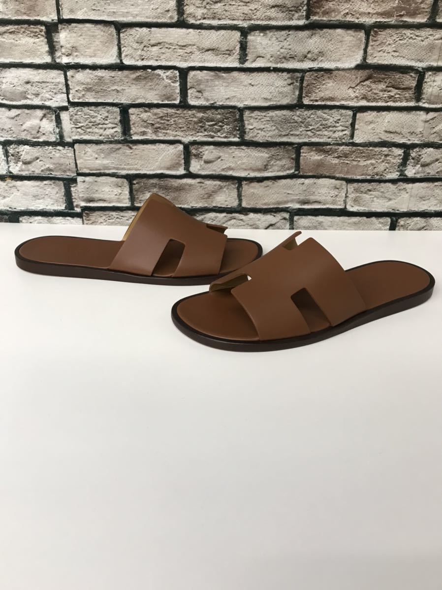 極美品 HERMES エルメス イズミール Hロゴレザーストラップサンダル