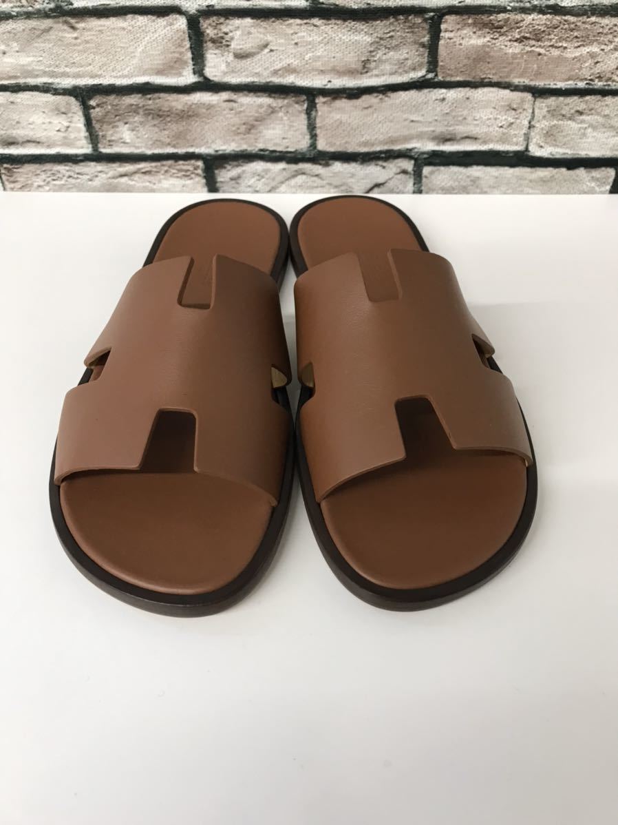 極美品 HERMES エルメス イズミール Hロゴレザーストラップサンダル