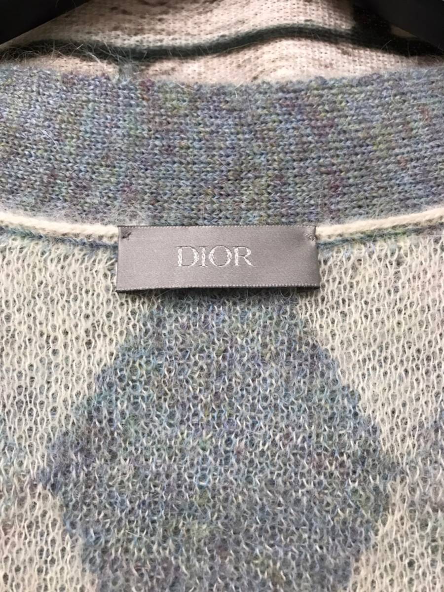 極美品☆DIOR ディオール☆22SS 213M236AT427 CDロゴアーガイルモヘヤカーディガン_画像3