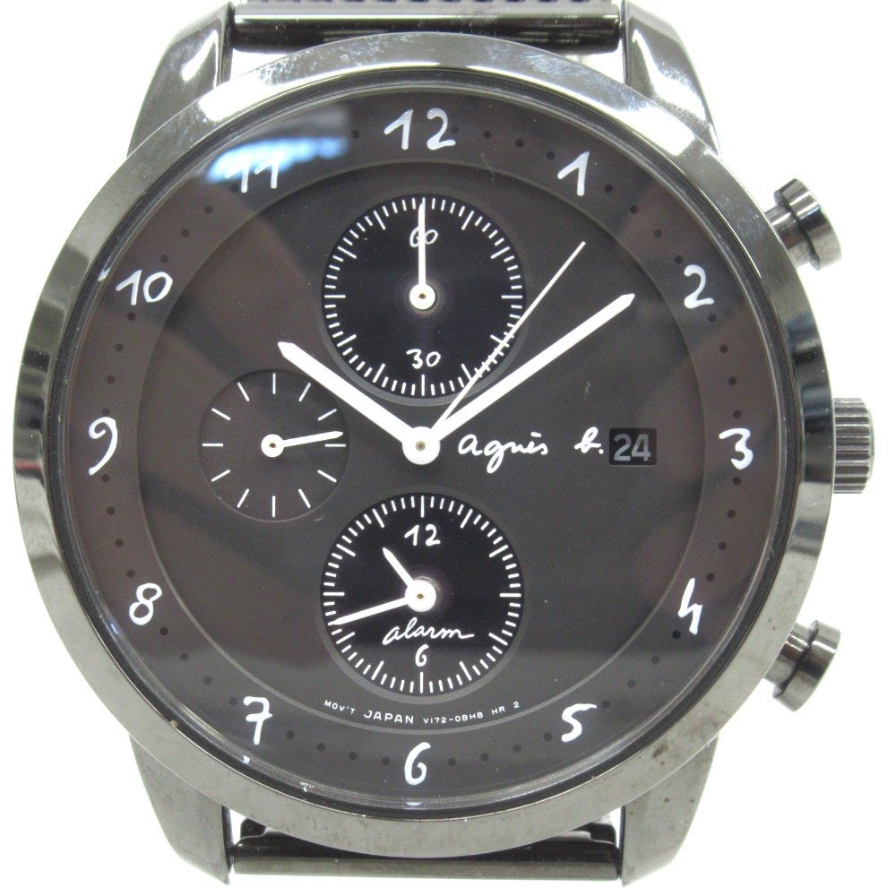 KR220111 アニエスベー腕時計ソーラークォーツクロノグラフ