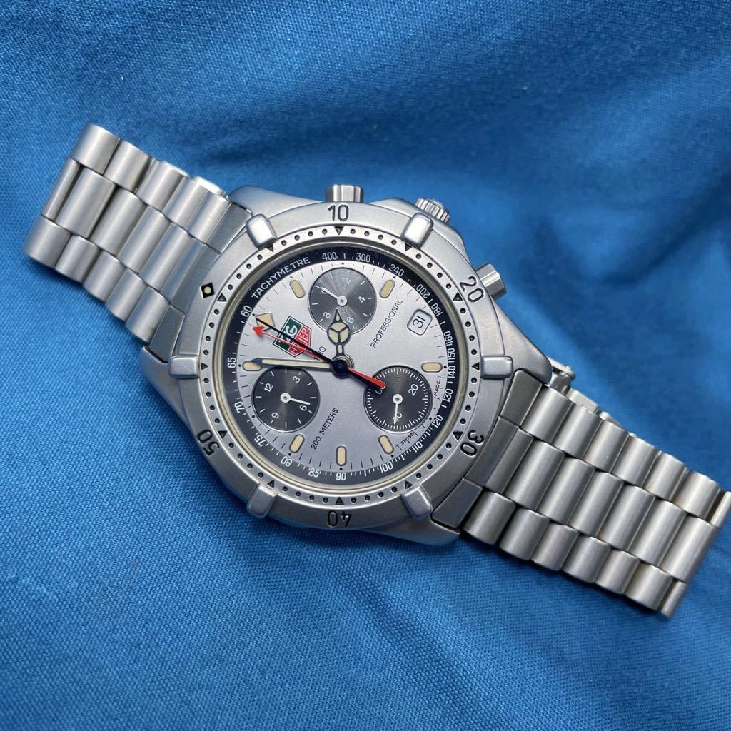 上品】 タグホイヤー HEUER 【稼働美品】TAG 200M デイト クロノグラフ