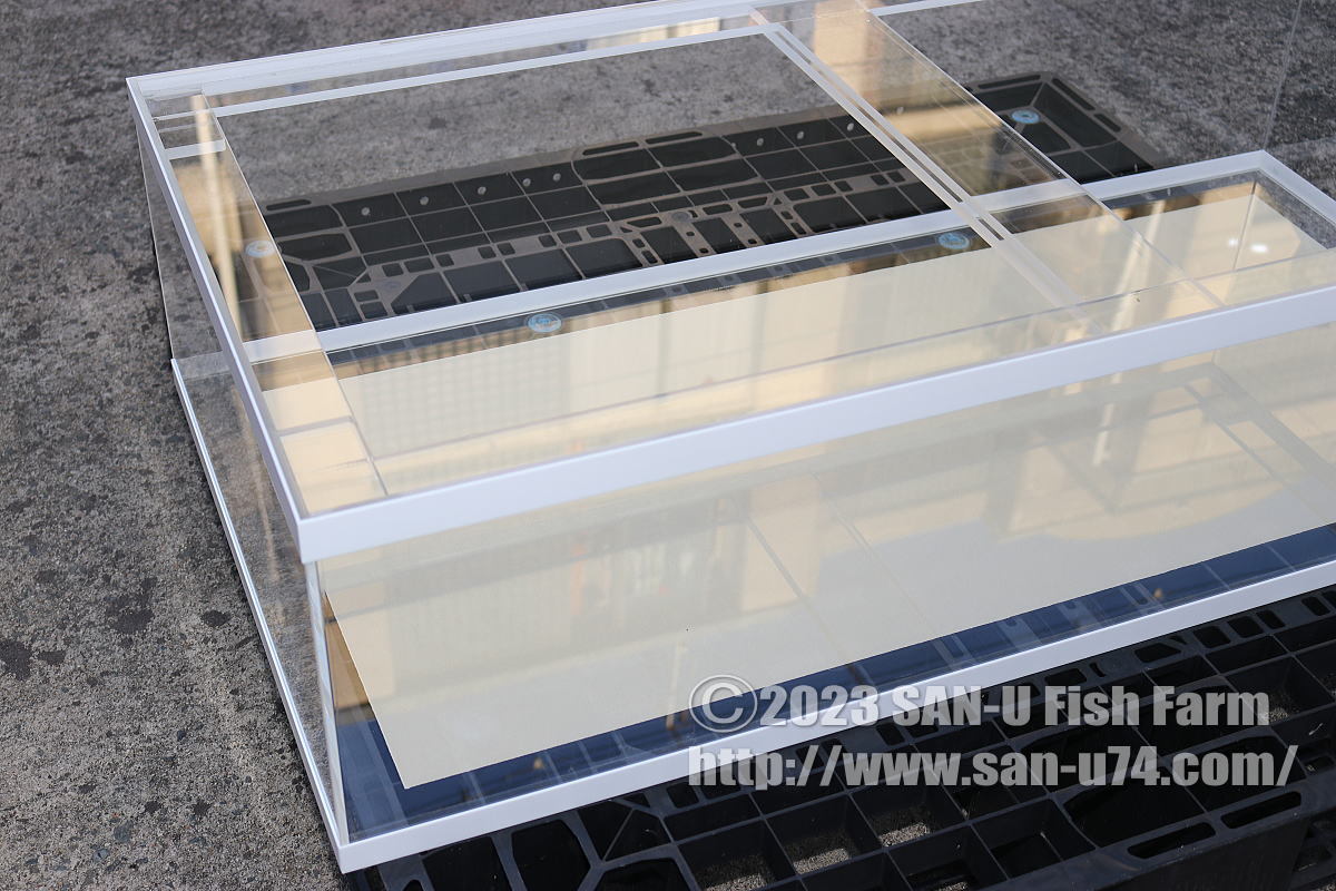 アクリル水槽 幅1206×奥行605×高300mm☆艶消し白帯・完成品あり・三菱