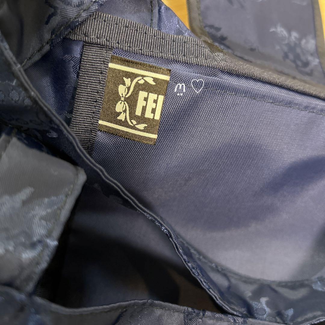 送料無料 新品 FEILER 学校フェイラー ハイジジャガード携帯バッグ シュニール織 サブバッグ エコバッグ ネイビー