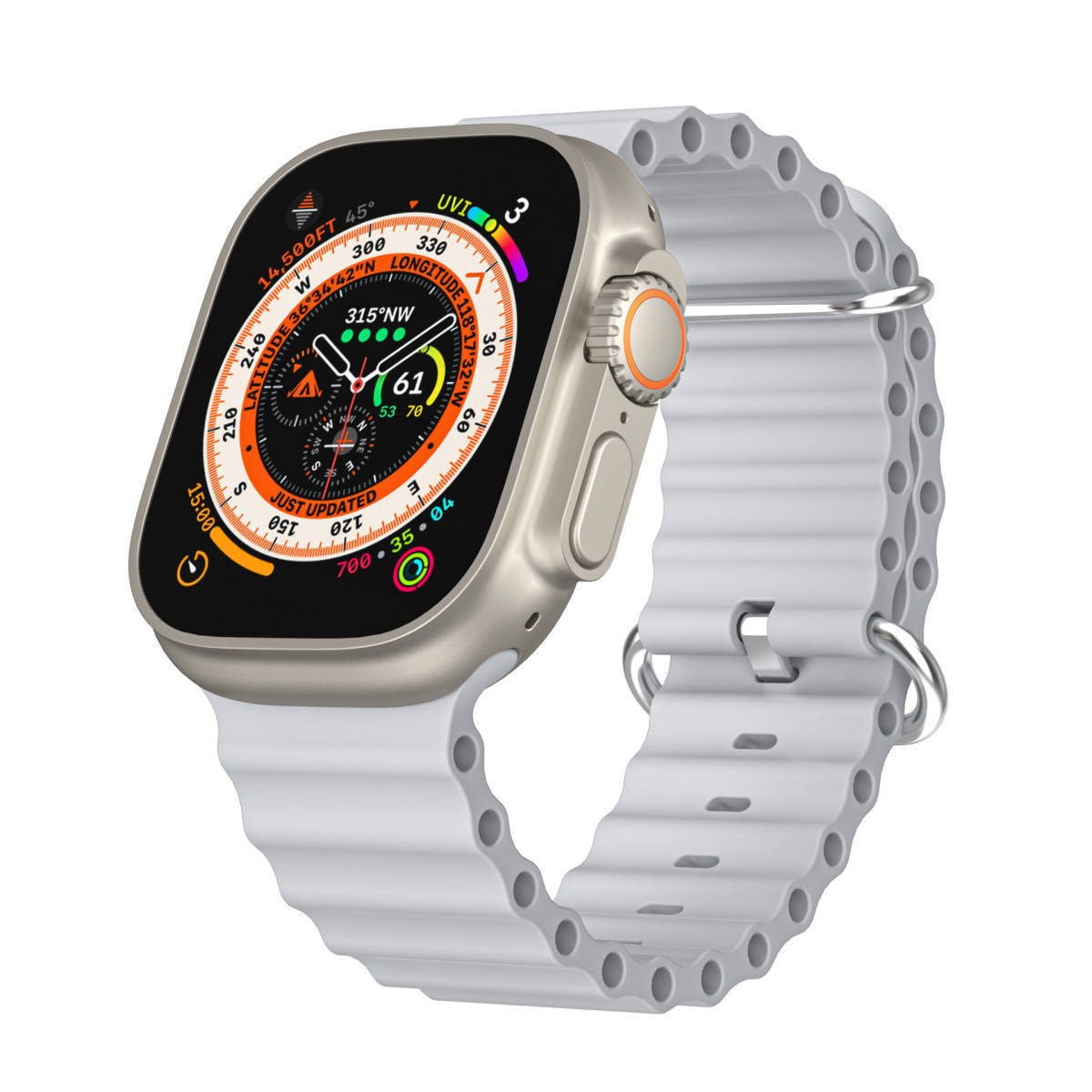 新品 グレー Apple Watch Ultra 代替品 2.05インチ 音楽 通話 健康 血