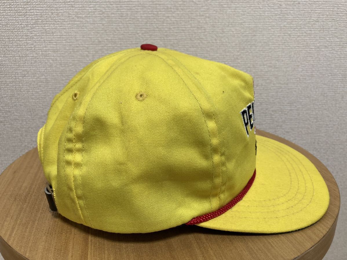 80's90's USAヴィンテージ PENNZOIL 帽子 Cali Fame キャップ帽子 ペンズオイル 企業キャップ USA製 黄色 イエローの画像2