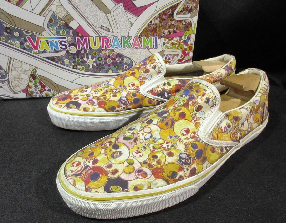 限定レア 村上隆 × バンズ TAKASHI MURAKAMI × VAULT BY VANS COLLECTION 総柄 スカル ドクロ ローカット スリッポン スニーカー_画像1