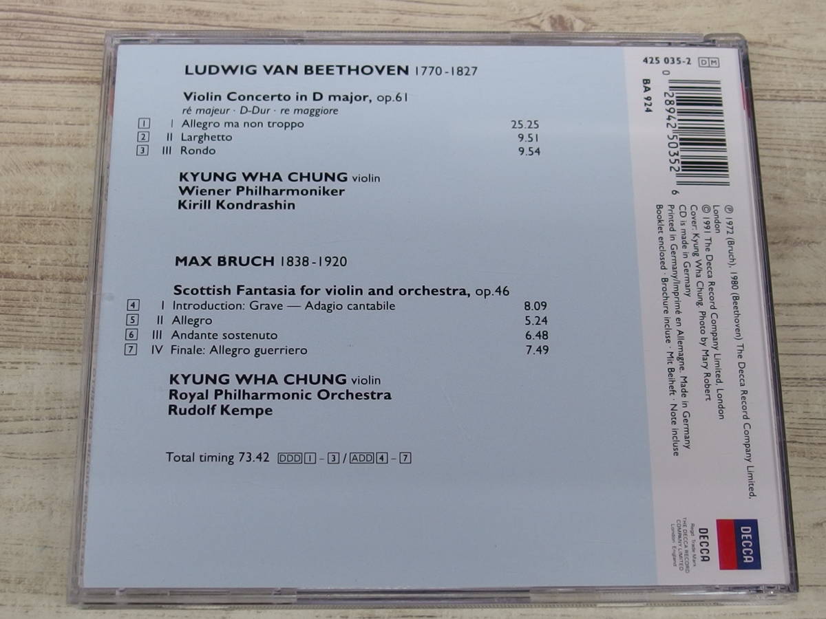 CD / Beethoven/Bruch;Violin Concerto / Kyung Wha Chung /『D11』/ 中古_画像2